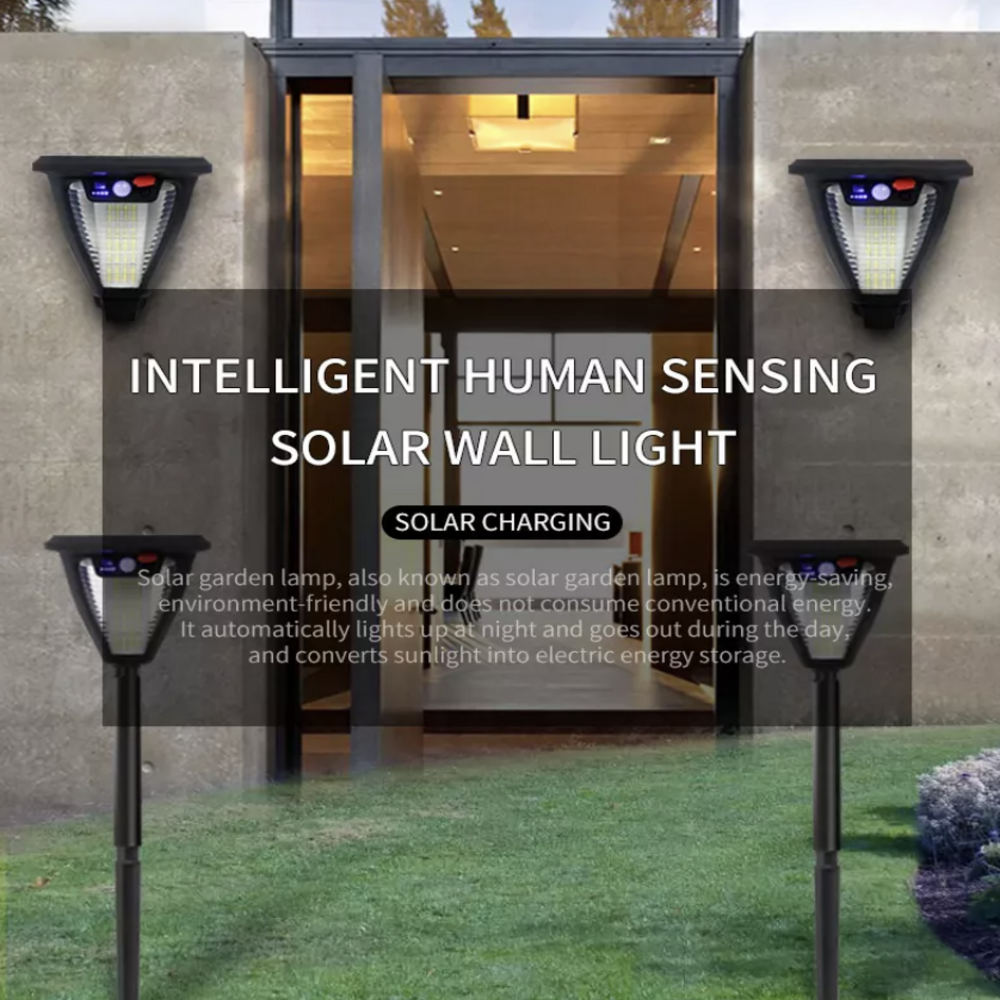 High Lumen Super Bright 100 And 288 Pcs Led Wall Mounted Solar Garden Light