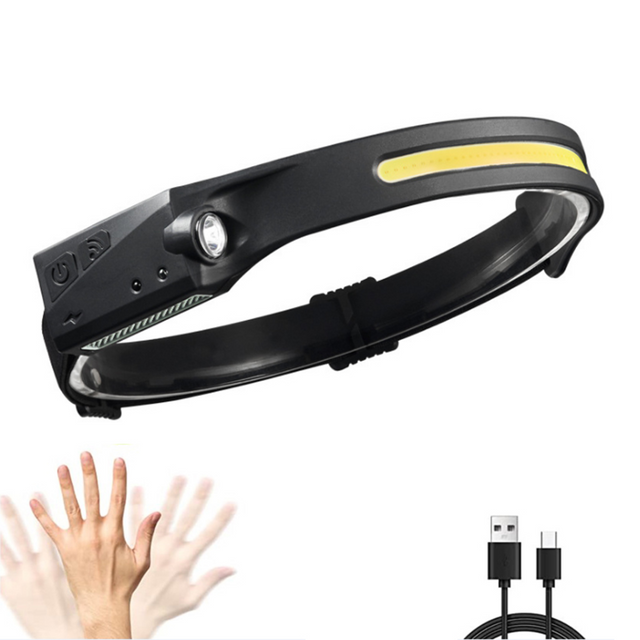 Outdoor Camping Waterproof Muti-function Lightweight Adjustable Rechargeable COB LED Strip Headlamp