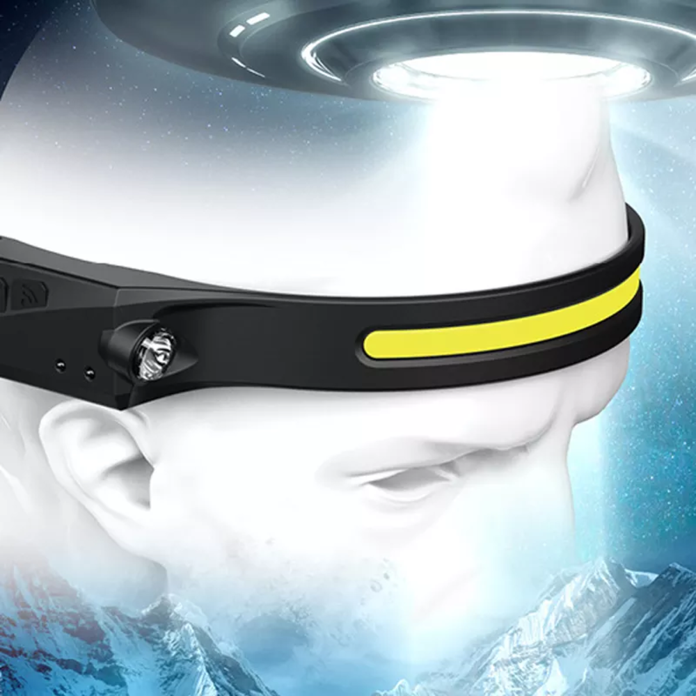 Outdoor Camping Waterproof Muti-function Lightweight Adjustable Rechargeable COB LED Strip Headlamp