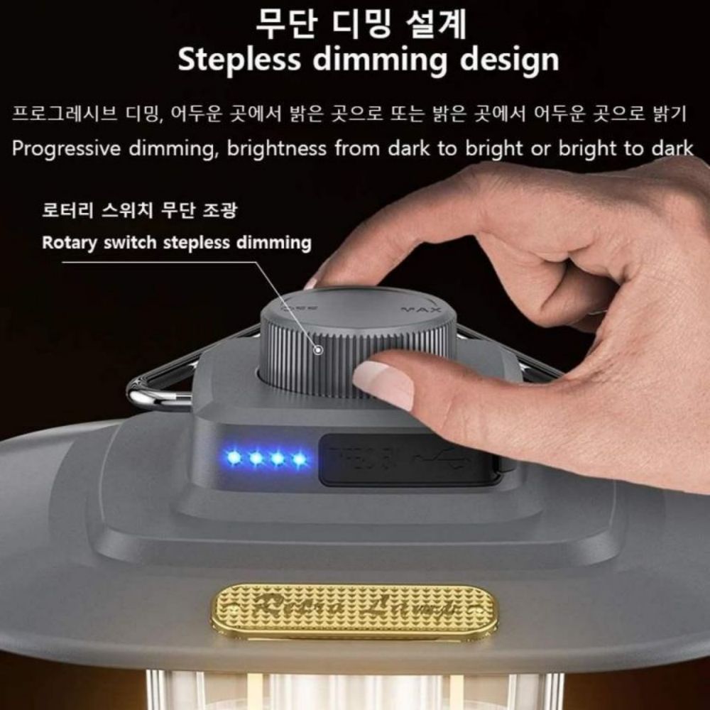 Battery Powered Camping Light Travel Trailer LED Atmosphere Rechargeable Outdoor Tent Light for Picnic Barbeque