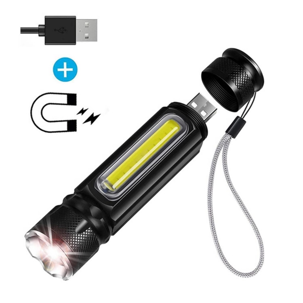High Power 5 Modes Rechargeable Tactical Flashlight Zoomable Torch Flash Light With Safety Hammer Self Defense for Outdoor Emergency