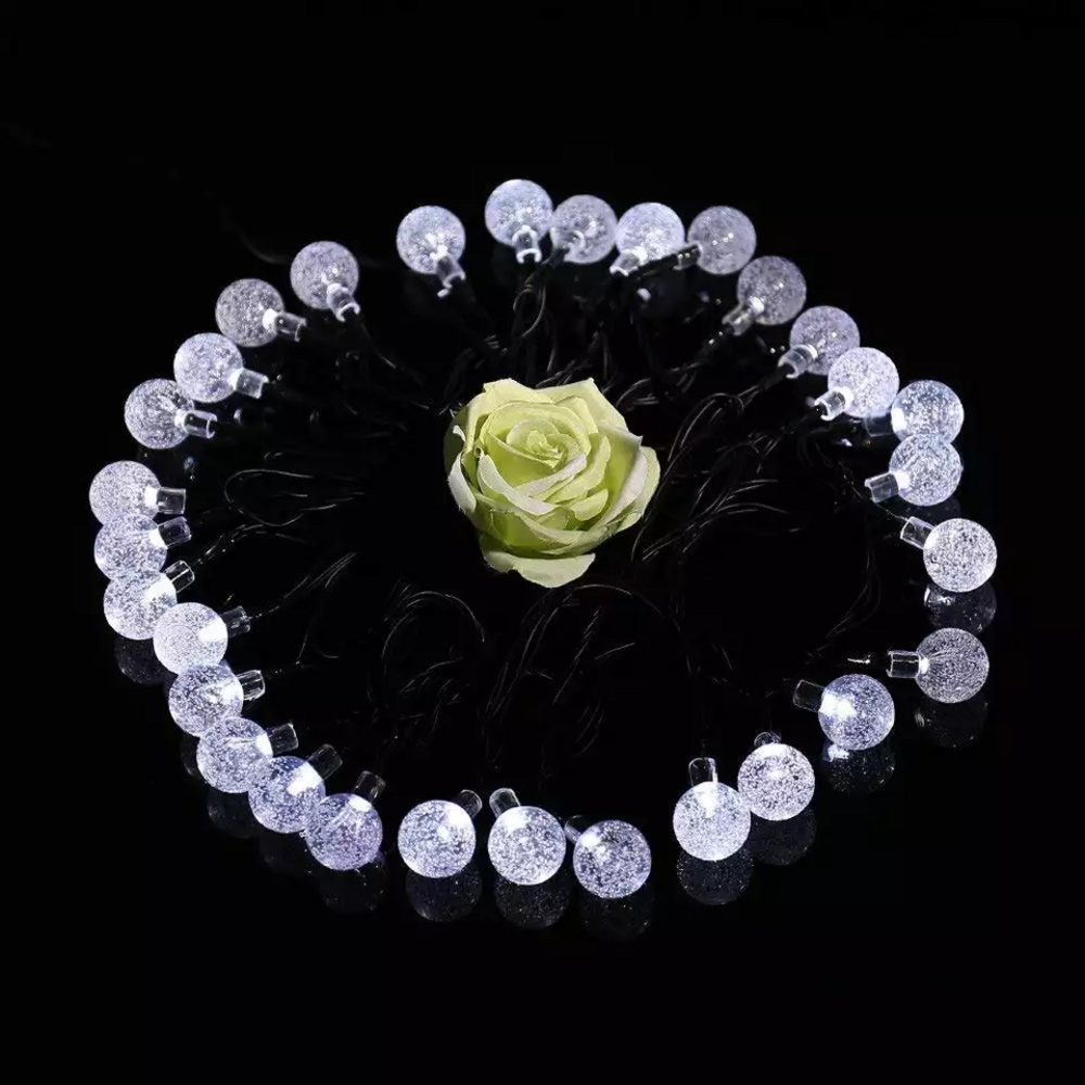Outdoor Waterproof Crystal Balls Solar Led Garden String Light