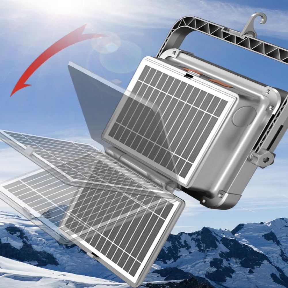 Outdoor Portable Waterproof And Rechargeable Solar Flood Light  with ABS Lamp Body for Camping And Gardening