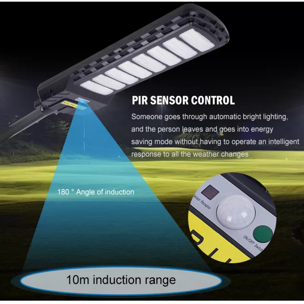 Outdoor LED Solar Street Light Modern Remote Control SMD Waterproof Battery ABS Plastic Road Lamp