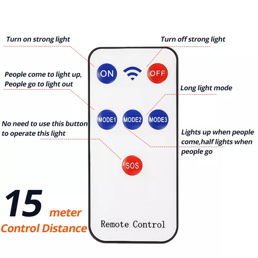 1200w Built In Battery Outdoor Solar Street Light Wireless Motion Sensor Waterproof with Remote Control