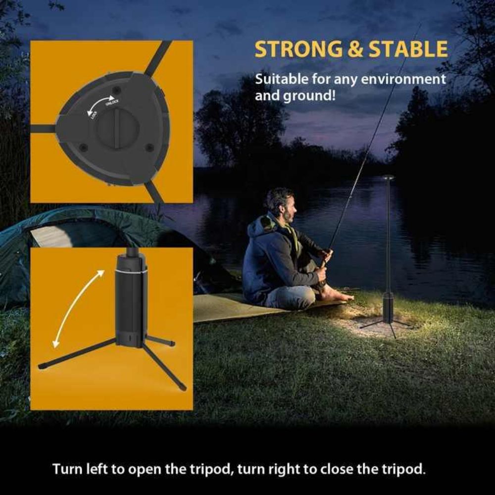 Portable Outdoor Waterproof Work Light Rechargeable Emergency Led Camping Lamp with Stand Holder