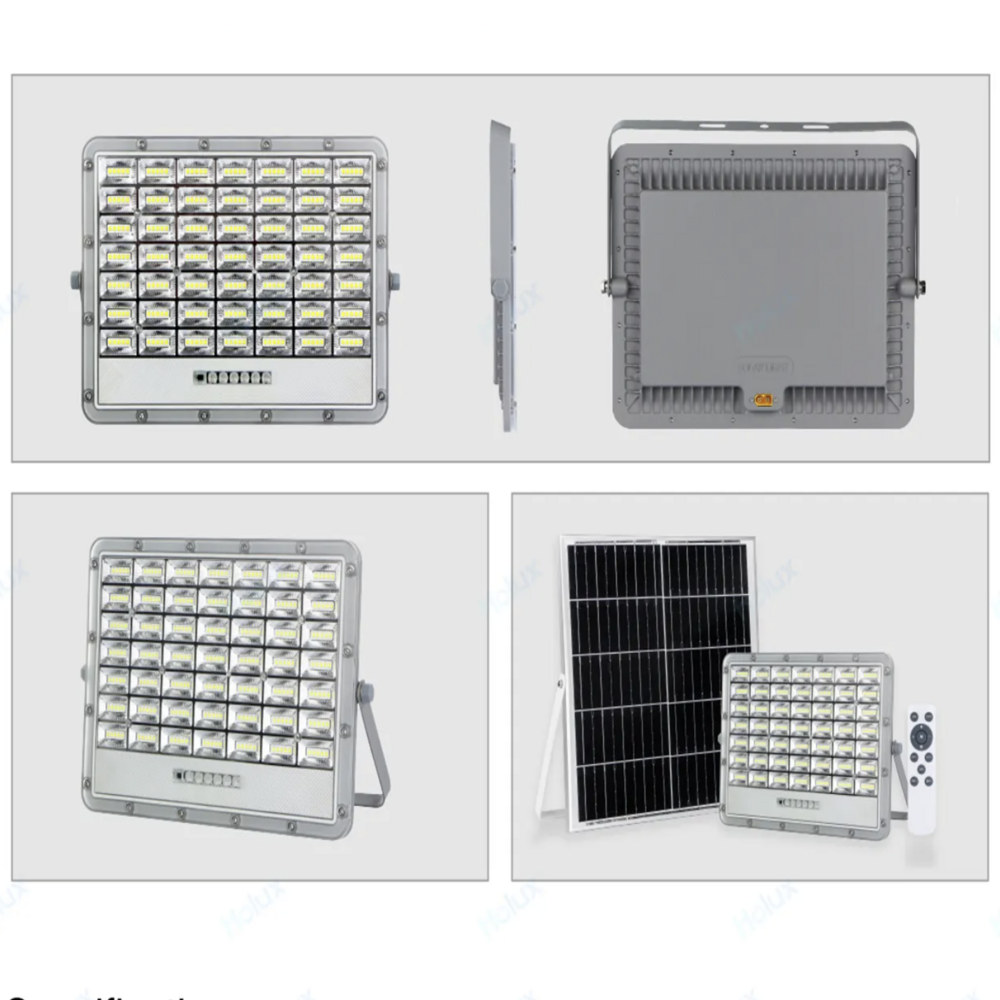 300W 20AH Designed Die Cast Aluminum IP66 Ultra Slim Lithium Battery Garden ABS Solar Outdoor LED Flood Light
