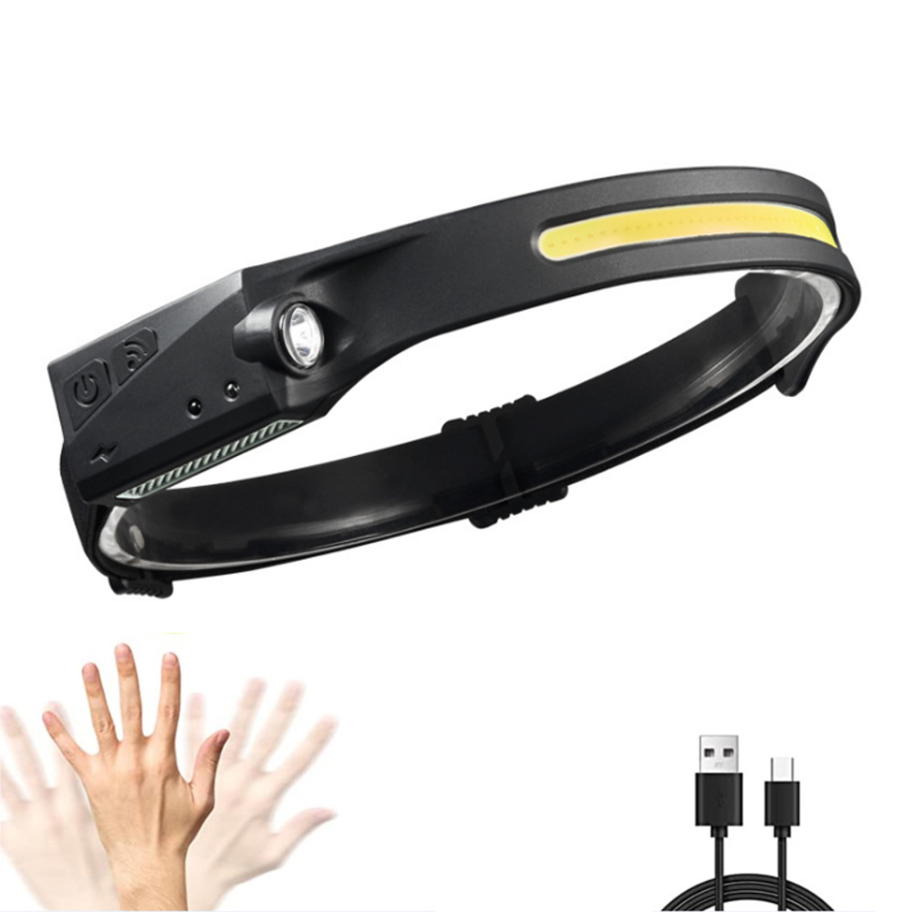 Outdoor Camping Waterproof Muti-function Lightweight Adjustable Rechargeable COB LED Strip Headlamp