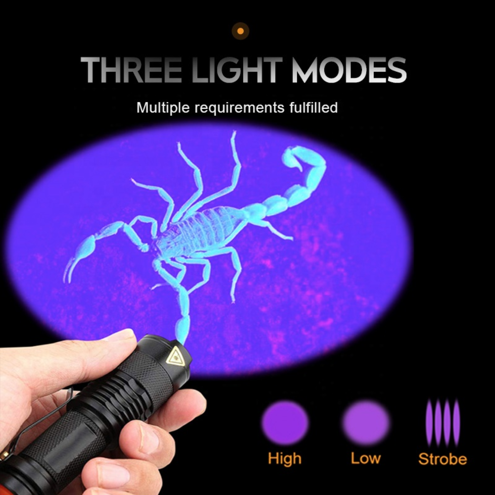 Mini LED Laser Flashlight Uv Ultraviolet Torch with Tail Rope