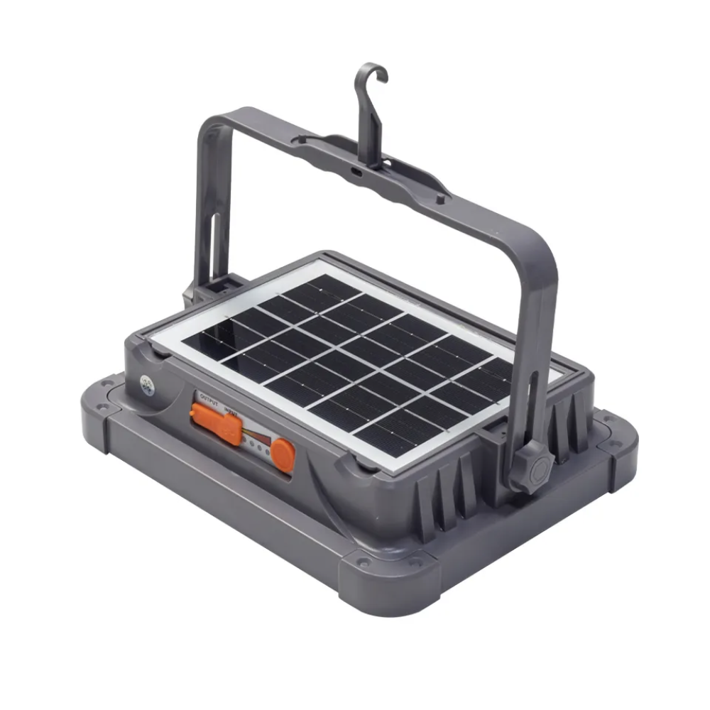 Outdoor Portable Waterproof And Rechargeable Solar Flood Light  with ABS Lamp Body for Camping And Gardening