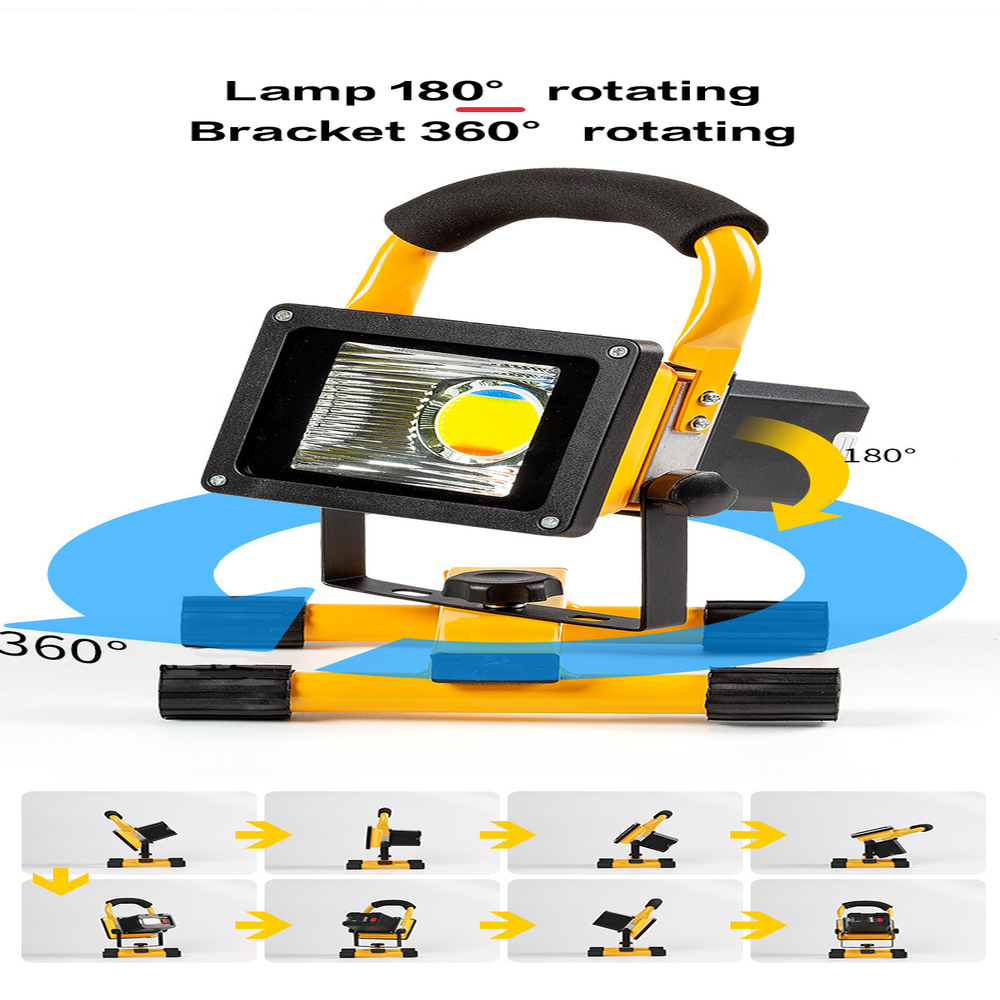 60w Outdoor Flood Light Portable Cob LED Rechargeable Battery Powered Camping Lamp