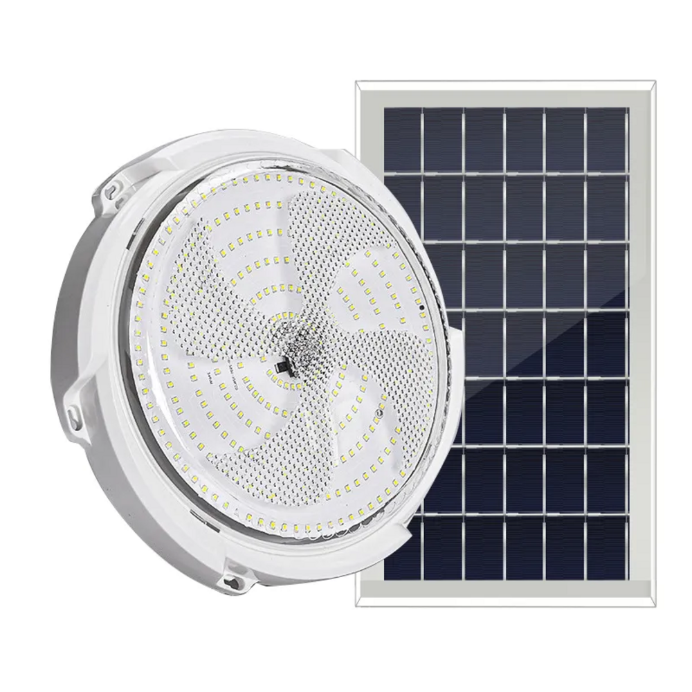 Solar Powered LED Ceiling Panel Light Fixture Sun Charge Solar Roof Downlight