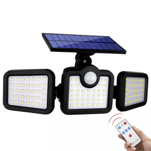 High Brightness Lamps IP65 Waterproof Wide Angle LED Solar Powered Saving Energy 3 Heads Split Solar Wall Light Garden