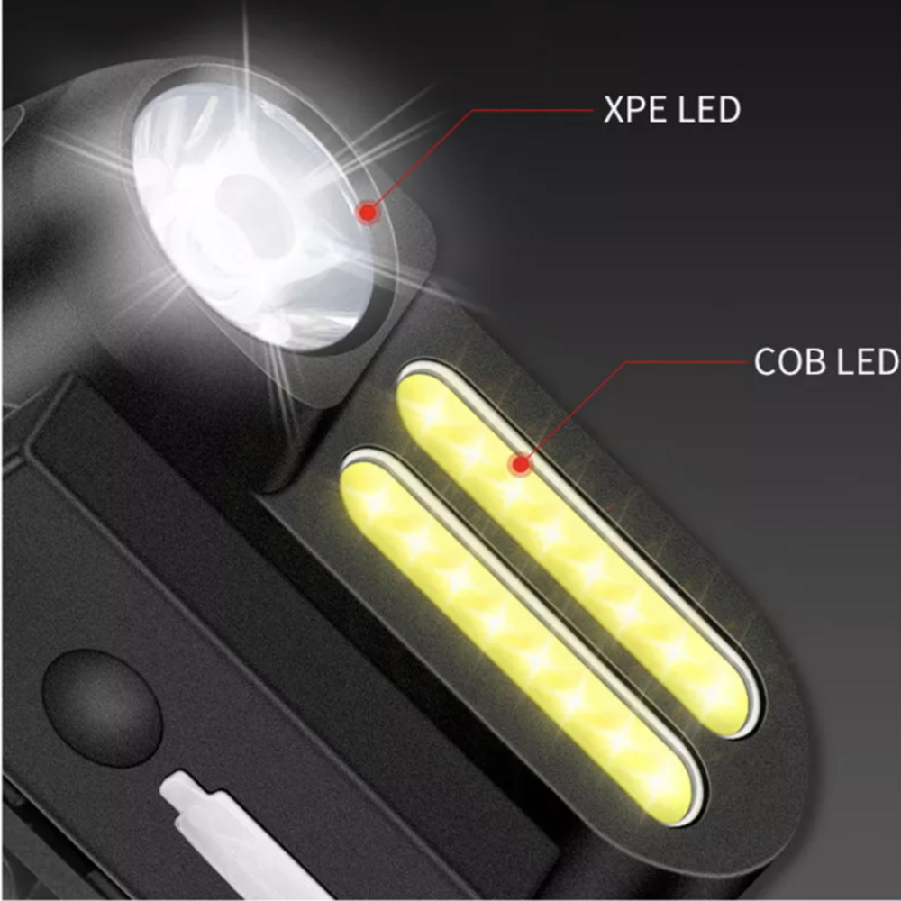 Factory Wholesale USB Rechargeable Multifunctional Outdoor Hiking Headlight Camping Running Emergency Use COB LED Headlamp