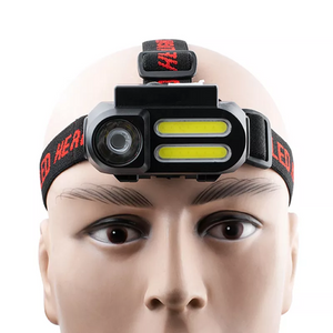 Factory Wholesale USB Rechargeable Multifunctional Outdoor Hiking Headlight Camping Running Emergency Use COB LED Headlamp