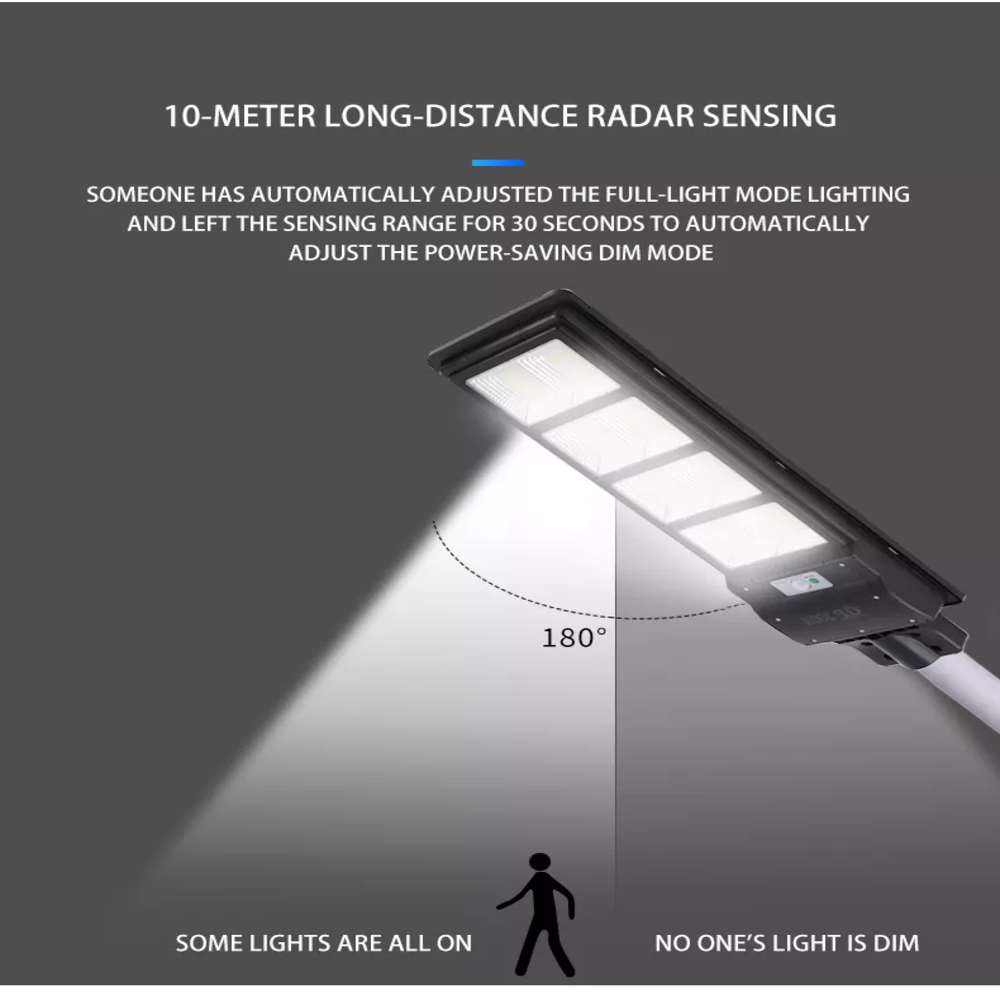 2024 Hot Sale Outdoor Light with Remote Control 1200w Abs Housing IP65 Solar Street Lamp