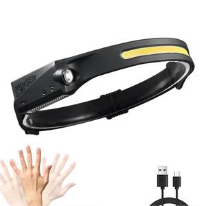 Outdoor Camping Waterproof Muti-function Lightweight Adjustable Rechargeable COB LED Strip Headlamp
