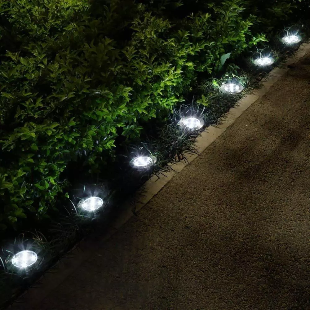 Waterproof 8 LED Pathway Landscape Outdoor Buried Under Ground Pathway Solar LED Lawn Light
