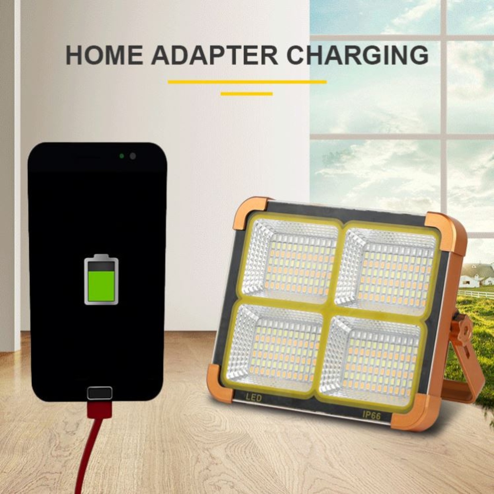 IP65 Waterproof Rechargeable Outdoor 100w Portable Multifunctional Solar Flood Light with Phone Charging